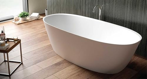 Bañera Exenta Adulto 160x70cm | Bañera Independiente Baño Starcril Blanco Mate | Capacidad de 220 L