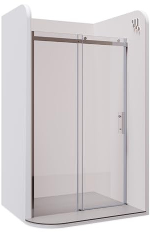 MOMENTS OF GLASS Mampara de Ducha Viola – Puerta Corredera, Cristal ESG 8 mm Transparente (cromo, 120x200 cm)