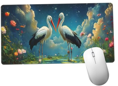 Azul Alfombrilla Ratón 1400x600x3mm Alfombrilla Raton XXL Grande con Base de Goma Antideslizante, Lavable, Accesorios Gaming Grulla, Ordenador Gamer Regalos, Mouse Pad Gaming Mejora La Velocida Y1472