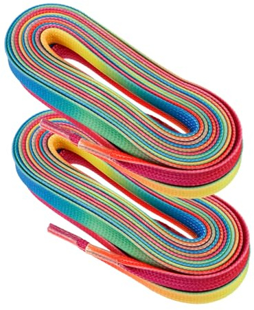 Toyvian Vaxade Hockeyskridskosnören i Polyester Regnbågsfärgade och Elastiska Hög Hållbarhet och Lågt Temperaturmotstånd Passar för Skridskor Rullskridskor och Sportskor