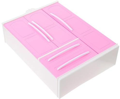 Homoyoyo Mini Penderie pour Poupée 3 Portes Armoire à Vêtements de Poupée en Bois Meuble Miniature Décoratif pour Maison Organisateur de Vêtements Accessoire Jeu Garçon et Filles Éducatif