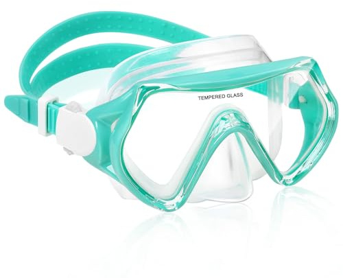 Masque Plongée Enfant pour Garçons et Filles âgés de 5 à 15 Ans, Masque de Plongée avec Tuba Anti-Fuite Vue Panoramique à 180 Degrés avec Couvre-Nez