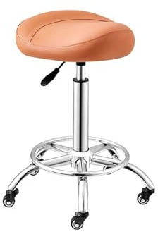Sadelpall rullande svängbar stol för salong och klinik ergonomisk justerbar sittplats