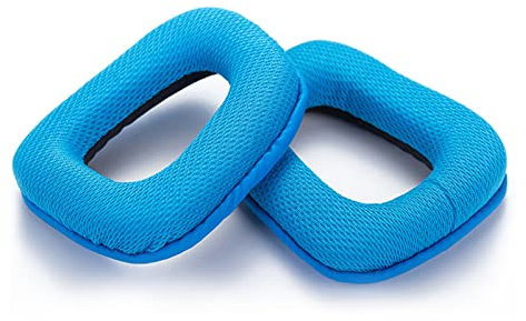 Mesh Fabric Ersatz Ohrpolster für Logitech G930, G430, G432, G332, G35, F450 Kopfhörer Ohrpolster, Headset Ohrpolster, Ohrmuscheln Reparaturteile (blau)
