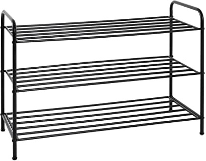 HAKU Schuhregal schwarz, Metall - Maße: B 83 cm x H 58 cm x T 35 cm, Style: Modern