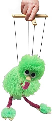 Loupsiy Marionette Puppets - Interactive Bird Puppet | String Doll and Home Play Animal Puppets Hand Marionette Kids, Green