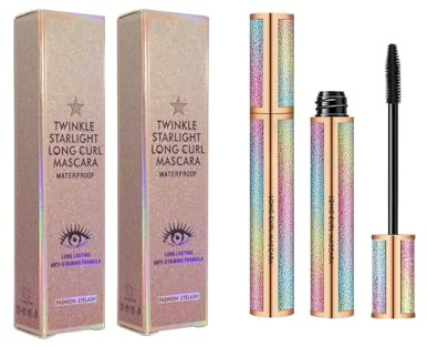 find back 4D Silk Fiber Mascara, Wisch-und Wasserfeste Wimperntusche, Schwarze Verdickung, Verlängerungs-Mascara, Kein Klumpen, Vollere Wimpern, Den ganzen Tag lang haltbar (2 Tube 4D Mascara)