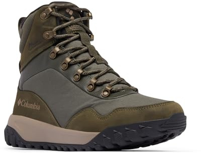Columbia Men's Burnsider Omni-Heat Infinity Waterproof Hiking Boot, Deep Olive/Tangy Orange, 9.5