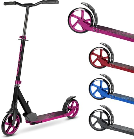 BOLDCUBE Big 2 Wheeler Magenta | Scooter for Kids & Teens Ages 7+ Years | Play & Commute | Front Suspension Fit with 200MM Wheels | Height Adjustable 86 to 111 cm
