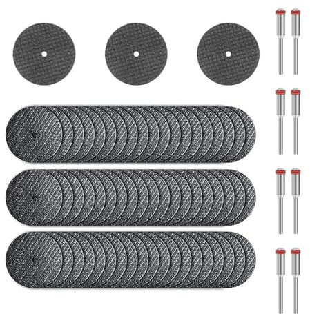 60pc Cutting Discs Set for Dremel – High-Speed Mini Metal Cutting Wheels for Rotary Tools, Includes 8 Durable 3mm Mandrels for Precision Metalwork & DIY Projects