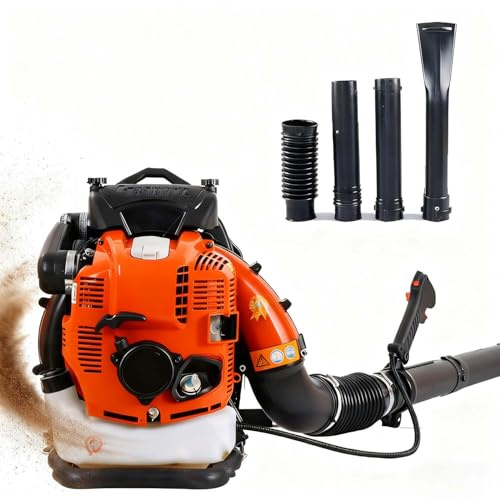 SIEEOUR Souffleur De Feuilles À Essence,avec Volume d'air Puissant De 1700 M³/H,Souffleur De Feuilles À Dos 4-Temps Efficace,Puissance 4.5 KW,pour Performance De Nettoyage De Jardin Supérieure(Red)
