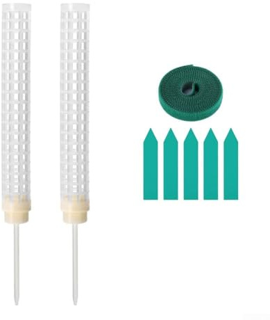 Palo di muschio da 25 cm, confezione da 2 supporti per piante rampicanti da interno con design impilabile e materiale resistente alla putrefazione, per la cura del filodendro Pothos (bianco)