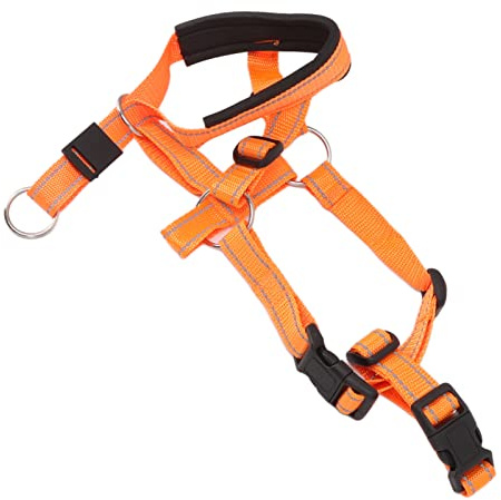 Pssopp Hundhuvudsele Noshuvud Halsband Huvudgrimma Justerbar Nylon No Pull Anti Bite med Vadderad Munskyddsrem för Promenadträning Små Medelstora Hundar (L)