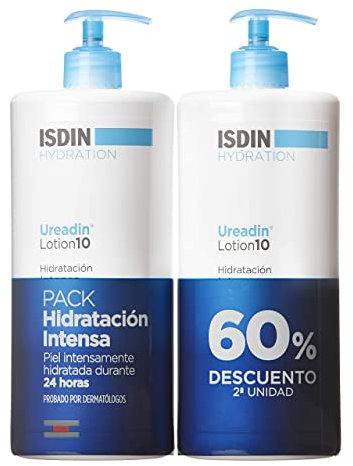 ISDIN Ureadin® Lotion10, Loción Hidratante Corporal Con Urea Para Piel Seca Formulada con un 10% de Urea Isdin® Que Ayuda a Aliviar la Piel, Pack Duplo, 2x750 ml