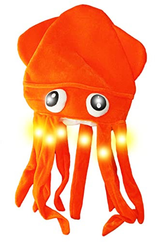 The Glow Company Light Up Flashing Squid Hat (1 Pack)