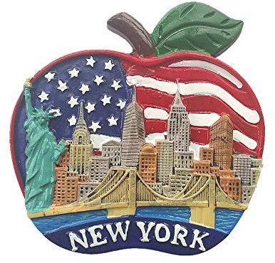 Magnete da frigorifero 3D a forma di mela, New York USA, decorazione per la casa e la cucina, adesivo magnetico per frigorifero, motivo New York, America