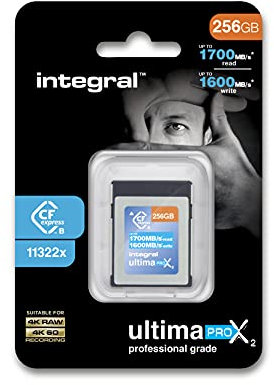 Integral 256GB CFexpress Memory Card Type B 2.0 4K RAW & 4K 60 FPS 1700MB/s Read 1600MB/s Write Speed Designed for Your Professional Grade DSLR and Video Cameras