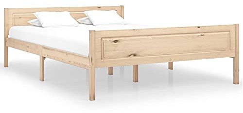 Susany Struttura Letto Singolo/Matrimoniale in Legno Massello di Pino con Doche 90/120/140/160/180/200x200 cm,Giroletto Matrimoniale in Legno Massello di Pino con Doghe,Letto Moderno,Letto con Doghe