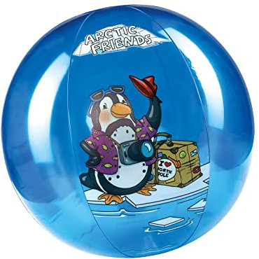 Happy People 77408 Arctic Friends Wasserball, blau transparent, Ø 29 cm