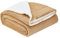 Juskys Fleecedecke 150x200 cm mit Sherpa - flauschig, warm, waschbar - Decke für Bett und Couch - Tagesdecke, Kuscheldecke Camel