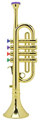 Trompette Enfant,Instrument de Musique Enfant,Trompette Jouet Doré Enduit Trompette Instruments Enfants,Trompette en Plastique Instrument à Vent en Plastique Enduit doré pour Enfants d'âge pr
