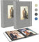 Fotoalbum 13x18 52 2 Packungen, Klein Mini Leinen Fotoalbum, Fotoalbum Schwarze Seiten 26 Seiten mit 52 Fotos, Einsteckalbum für Baby Valentinstag Geburtstagsgeschenk