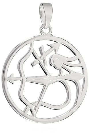 NKlaus Colgante de cadena 21 mm signo zodiacal Sagitario 925 plata colgante horóscopo zodiacal 14125, Plata de ley