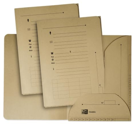 Lot de 4 Pack de 25 sous-dossiers Touareg A4, à rabats, en kraft naturel