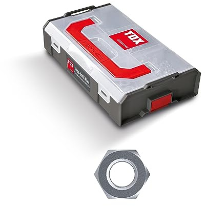 TOX L-BOXX Surtido de minituercas hexagonales DIN 934, ajustables individualmente, apilables y enclavables, incluye tuercas de diferentes dimensiones, 670 uds., 094903202