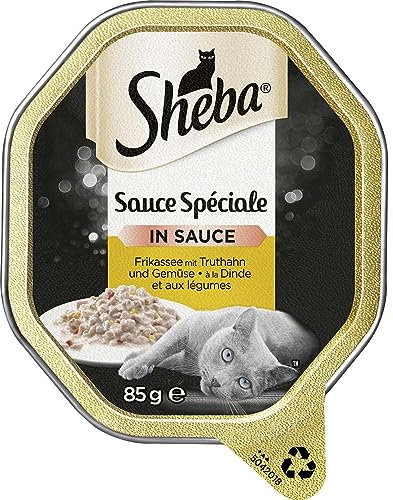 Sheba Sauce Spéciale hochwertiges Nassfutter für Katzen Frikassee mit Truthahn und Gemüse in Sauce 11 Schalen (11 x 85 g)