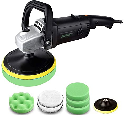 Pulidora de búfer 1200W Pulidora de automóvil rotativa Máquina de pulido de automóvil orbital aleatorio 3000RPM con lijadora de búfer de velocidad variable Herramienta de lijado para detalles de auto