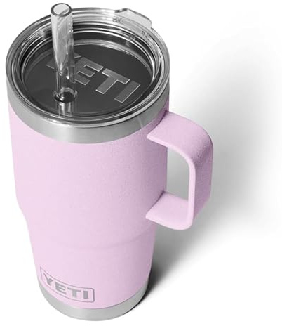 YETI Rambler Trinkbecher Mit Trinkhalmdeckel, Cherry Blossom, 25 oz (739 ml)