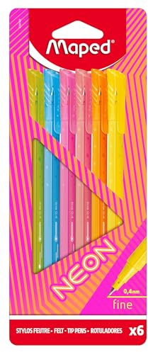 Maped Graph Peps NEON fiberpenna fin spets 0,4 x 6 blister