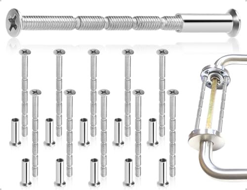 Emezddo 10 piezas de tornillos de conexión,tornillos de manguito de conexión M4,conectores de muebles,utilizados para manija de puerta de cerradura, gabinete, sala de estar, cajones, escuela, oficina
