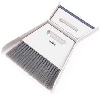 Beldray Deep Clean 2 in 1 Worktop Dustpan Set – Scrape & Sweep, Mini Dustpan & Brush, Multipurpose, Compact, Squeegee for Liquids, Brush for Dirt & Crumbs, Kitchens, Keyboards, Portable Cleaning, Grey