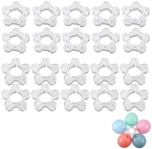 Lot de 100 clips pour ballons,Clips De Fixation Pour Arche De Ballon Connecteur De Ballon,Connecteur de ballon en plastique,pour Mariages, Événements, Fêtes d’Anniversaire, Décorations de Fête