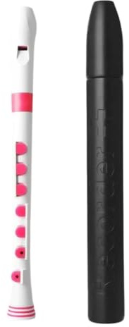 Nybörjare C-toner Blockflöjt Musikinstrument | Ljudet av flöjten är ljust, mjukt, vackert och exakt.(White pink)