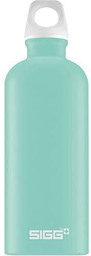 SIGG - Alu Trinkflasche - Traveller Glacier - Klimaneutral Zertifiziert - Für Kohlensäurehaltige Getränke Geeignet - Auslaufsicher - Federleicht - BPA-frei - Outdoor - Helltürkis - 0,6L