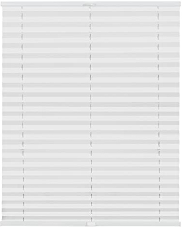 Lichtblick Plissee Klemmfix nach Maß, ohne Bohren, verspannt, Verdunkelung, Blickdicht, Made in Germany, Verdunklungsplissee - Weiß 100 cm x 210 cm (B x L)