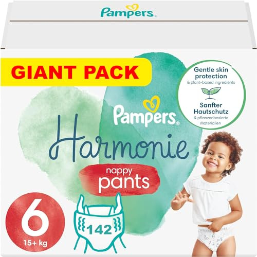 PAMPERS PANTS TAILLE 6 HARMONIE COUCHES-CULOTTES 142 COUCHES (15+ kg)