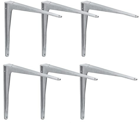 Gedotec Schwerlastkonsole Alu Regal-Konsole | SPARTA | Tiefe: 240 mm | 6 Stück | Schwerlastträger aus Aluminium | Tragkraft 200 kg für Wandregale | Regalträger rostfrei | Wand-Winkel