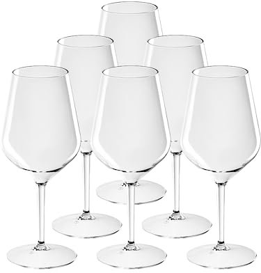 SPARKLERS CLUB Verre à Vin Wine Cocktail INCASSABLE 47cl Transparent - Lot de 6 - Verre Incassable en TRITAN, Réutilisable 350 Lavages, Prise en Main facile, Verre pour soirée et évènements