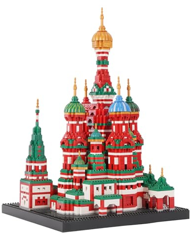 LULUFUN Bauklötze Set Bunte Kathedrale Weltberühmte Architektur Baukasten Mini Bauklötze Spielzeug, Lernspielzeug, Geschenk für Erwachsene und Kinder (4300 Stück)