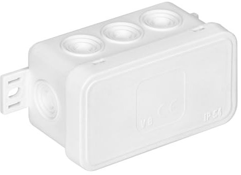 Miratic Abzweigdose Wasserdicht IP54 Verteilerdose Außen Wasserdicht mit 8 Gummidrüsen Abzweigdose Aufputz Robuste und Sichere Elektroinstallation für Außenbereiche (Weiß)