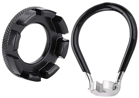 HFMYGS 2 Stück Fahrrad Speichenschlüssel Fahrrad Speichenspanner, Fahrradspeichen Aus Stahl, Geschmiedeter Stahl Nippelspanner, Für Bike Reparieren Speichen Schlüssel, Spoke Wrench Schwarz
