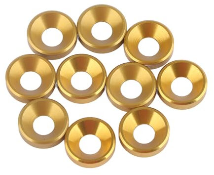 10pcs Rondelles à Tête Fraisée M4 Anodisées en Alliage D'aluminium, dureté élevée, Résistant, Finition Lisse pour Vis, Petite Taille et Léger avec une Installation Facile pour