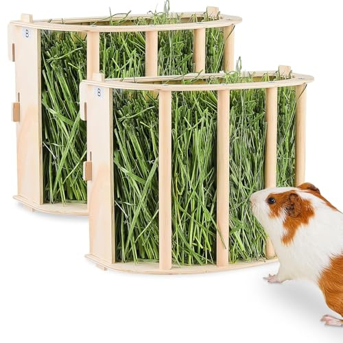 BeBeJoJo Râtelier À Foin en Bois, Mangeoire pour Lapin Cochon D’Inde Chinchilla Et Petits Animaux