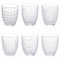 Villa d'Este Home Tivoli 1996 Geometrie Light - Juego de 6 vasos de agua (320 ml, cristal transparente decorado en relieve)