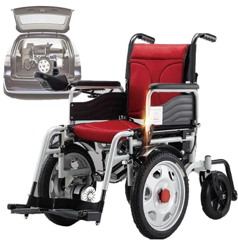 GHCCDAM Fauteuil Roulant Electrique Tout Terrain, Voyage en Transport Portable, avec Design Ergonomique, Chaise Électrique Tout Terrain Alliage D'aluminium