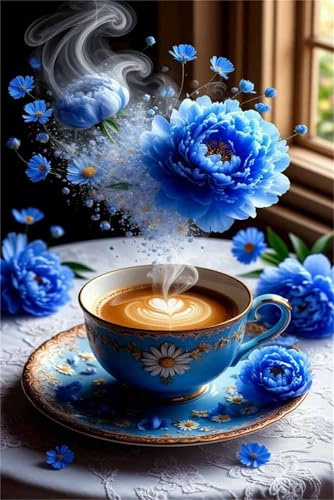 Puzzle 520 Pieces Fleur Café, Jeux éducatif Défi Jouets Puzzles Classiques, Parfaitement Emboîtable Lettres au Dos, pour Vous Faciliter Le Travail pour Hommes Femmes Plus âgés 52 x 38 cm